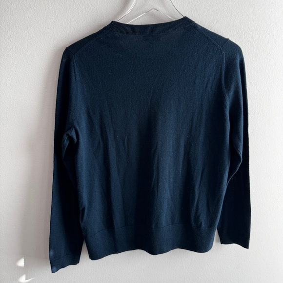 Reiss Wool Sweater size M thin lightweight knit navy blue - Picture 3 of 7